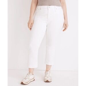 Madewell Petite Cali Demi-Boot Jeans in‎ Pure White | Size 27 Petite